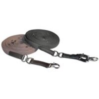 Longierleine Gurtband schwarz | 7,7 m | Lederstege &...