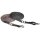 Longierleine Gurtband schwarz | 7,7 m | Lederstege & Karabiner